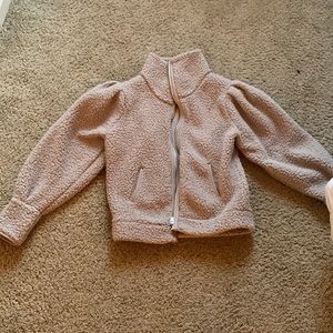 Cute teddy jacket for winter or fall! Deep nude color. Super cute to go out in.